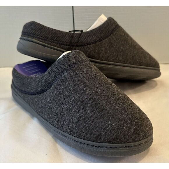 Hanes Comfort Soft Gray Memory Foam Slippers Size Large 8/9 NEW - Picture 1 of 7
